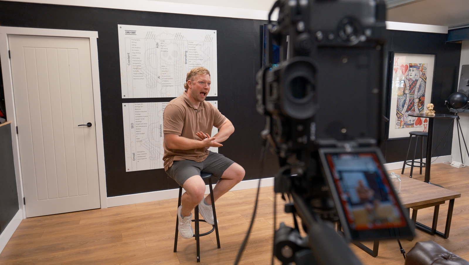 Filming content at Early Dart